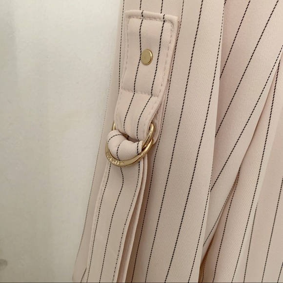Calvin Klein soft striped beige blazer jacket 0 - Picture 4 of 7